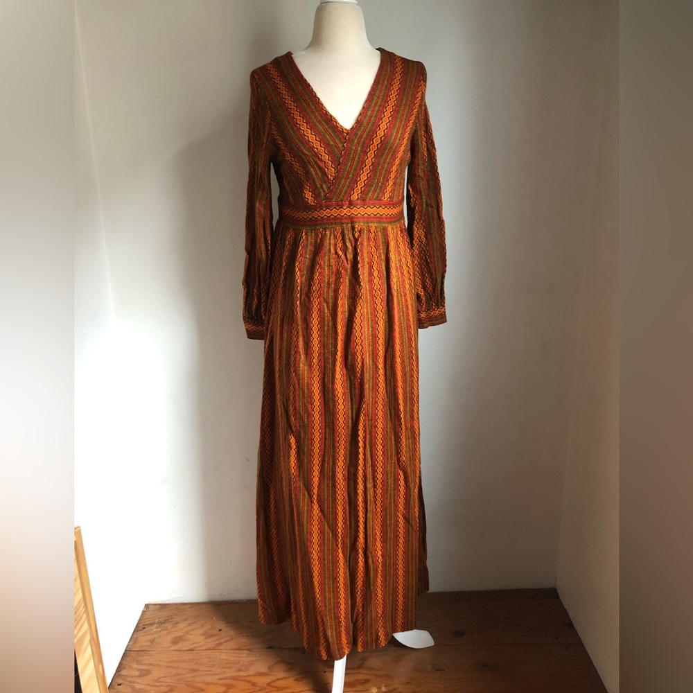 Handmade orange vintage dress, size 14